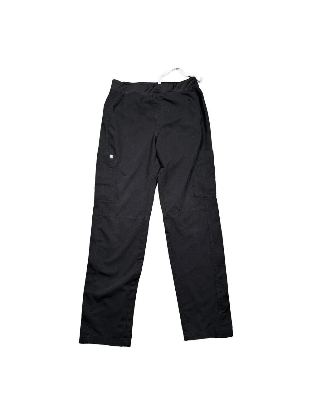 FIGS Mens Axim Straight Leg Scrub Pants Small Black Technical Cargo Drawstring